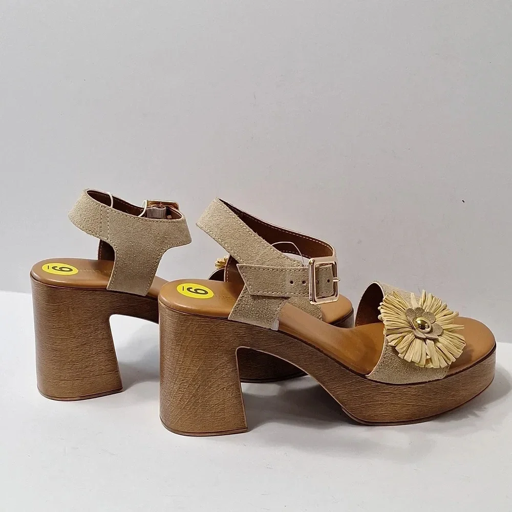 Sophia Milano NEW Made In Italy Bohemian Coquette Platform Chunky Y2K Heels Sz.9